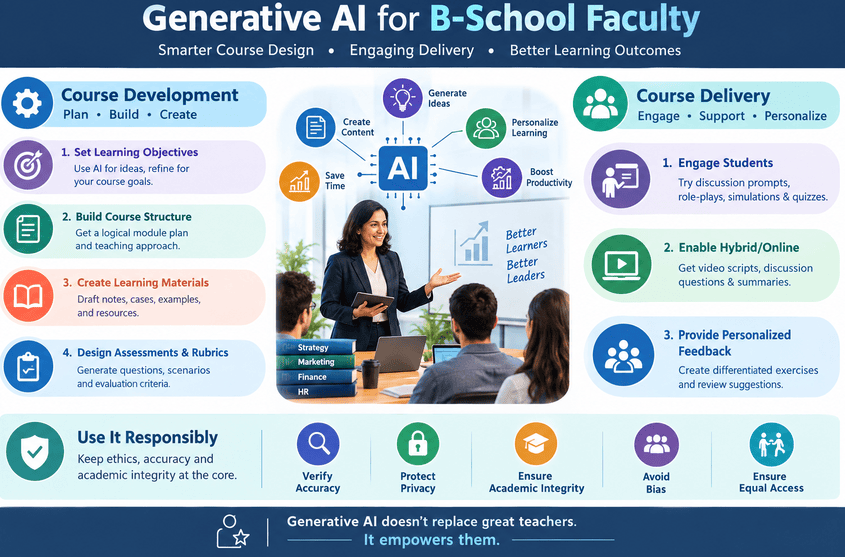 How can B-School Faculty Can Use Generative AI for Course Development and Delivery – A Practical&nbsp;Guide